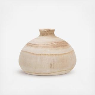 Round Paulownia Wood Vase