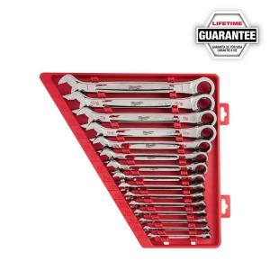 SAE Combination Ratcheting Wrench Mechanics Tool Set (15-Piece)