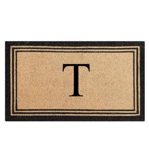 DeHond Pure Natural Coir Non-Slip Outdoor Door Mat - T, 18" X 30"