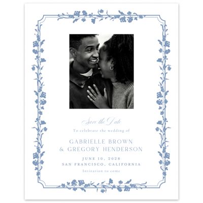 Denim Blue Wedding Digital Save the Date - Emelina Photo