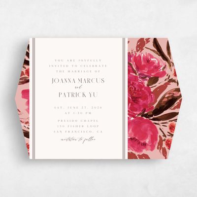 Orange Diamond Wedding Invitation - Waverly Landscape