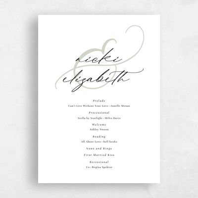 Grassy Sage, Green Wedding Program - Temecula