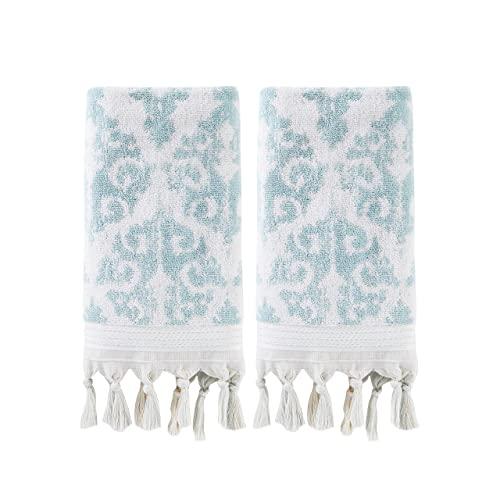 SKL Home by Saturday Knight Ltd. Mirage Fringe 2 Pc Hand Towel Set, Aqua