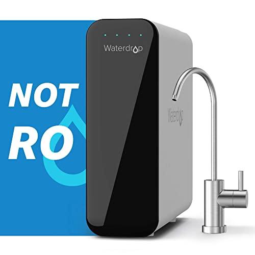 Waterdrop TSU 0.01μm Ultra-Filtration Under Sink Water Filter System, 3-Stage High Capacity to Remove 99.99% of Contaminants Larger than 0.01μm, USA Tech, Smart Panel, No Waste Water, 2 Years Lifetime