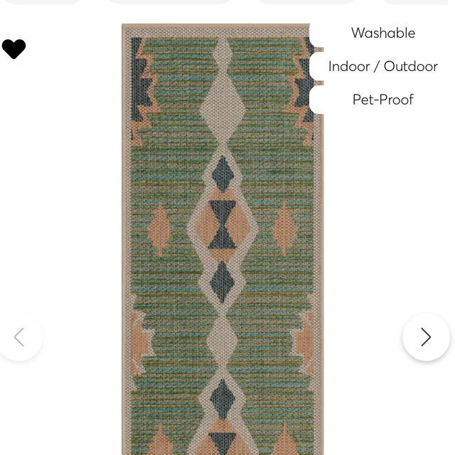 2' 7 x 13' Washable Baja Indoor / Outdoor Runner Rug