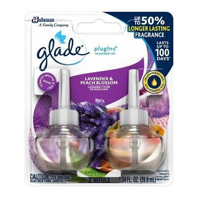 Glade PlugIns Scented Oil Air Freshener Refill, Lavender & Peach Blossom, 2ct, 1.34oz
