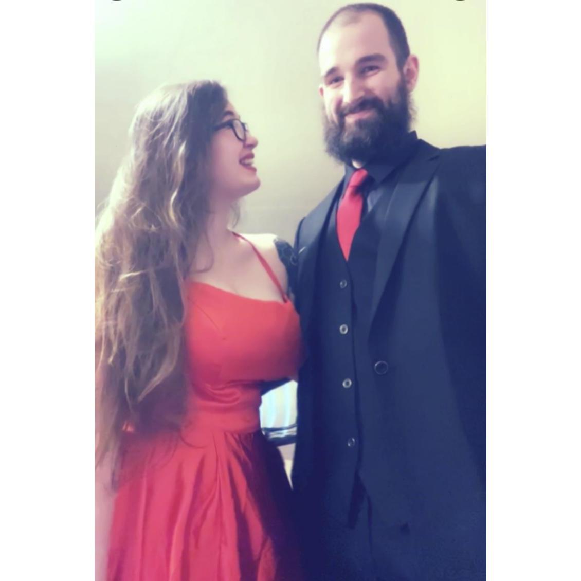 Testing out dressy attire for a wedding