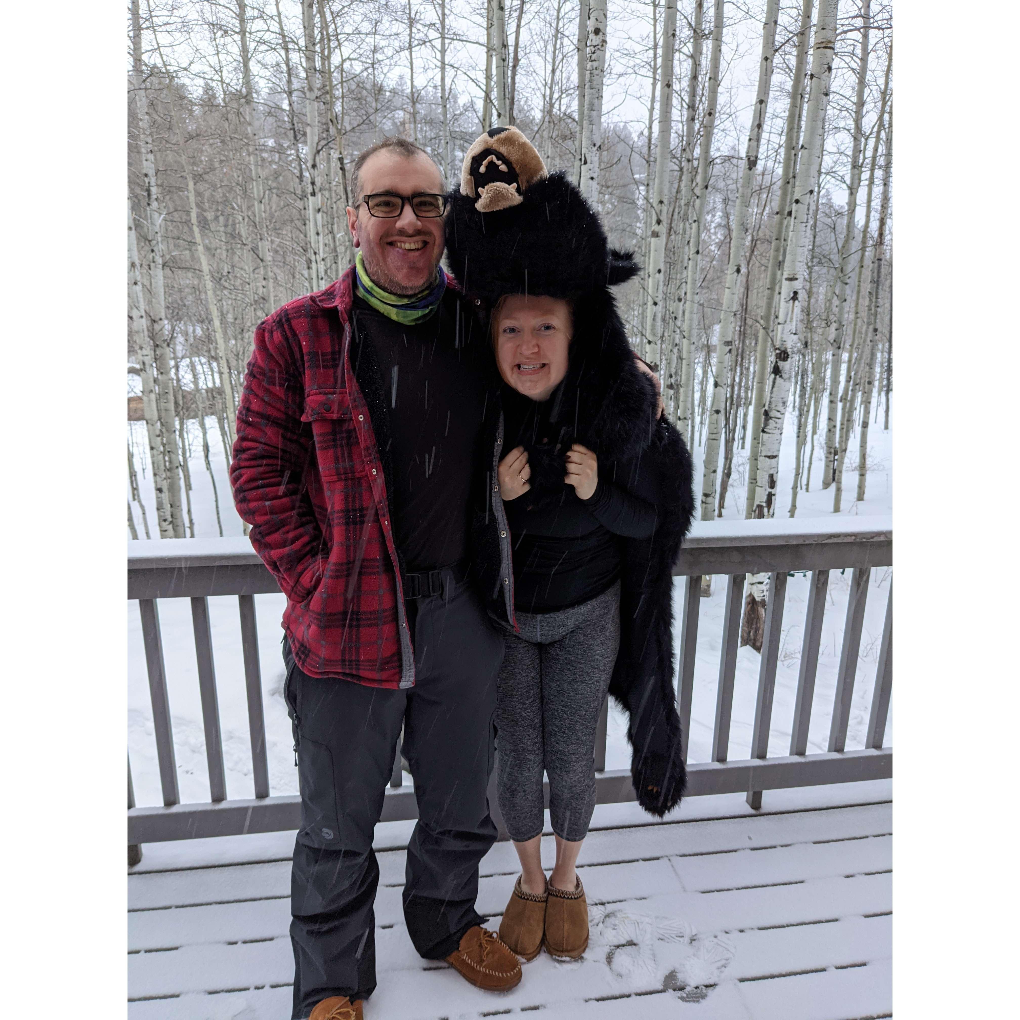 Nikki thought the rug was beary warm... Durango, Colorado