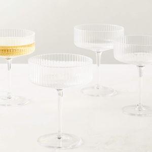 Eve Smoke Coupe Cocktail Glasses Set of 4 - Clear