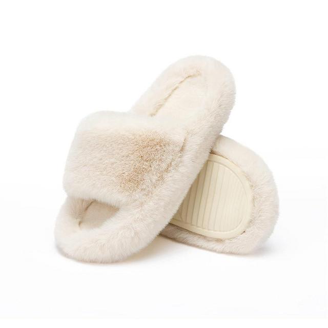 Chantomoo Women's Slippers Memory Foam House Bedroom Slippers for Women Fuzzy Plush Comfy Faux Fur Lined Slide Shoes Anti-Skid Sole Trendy Gift Slippers