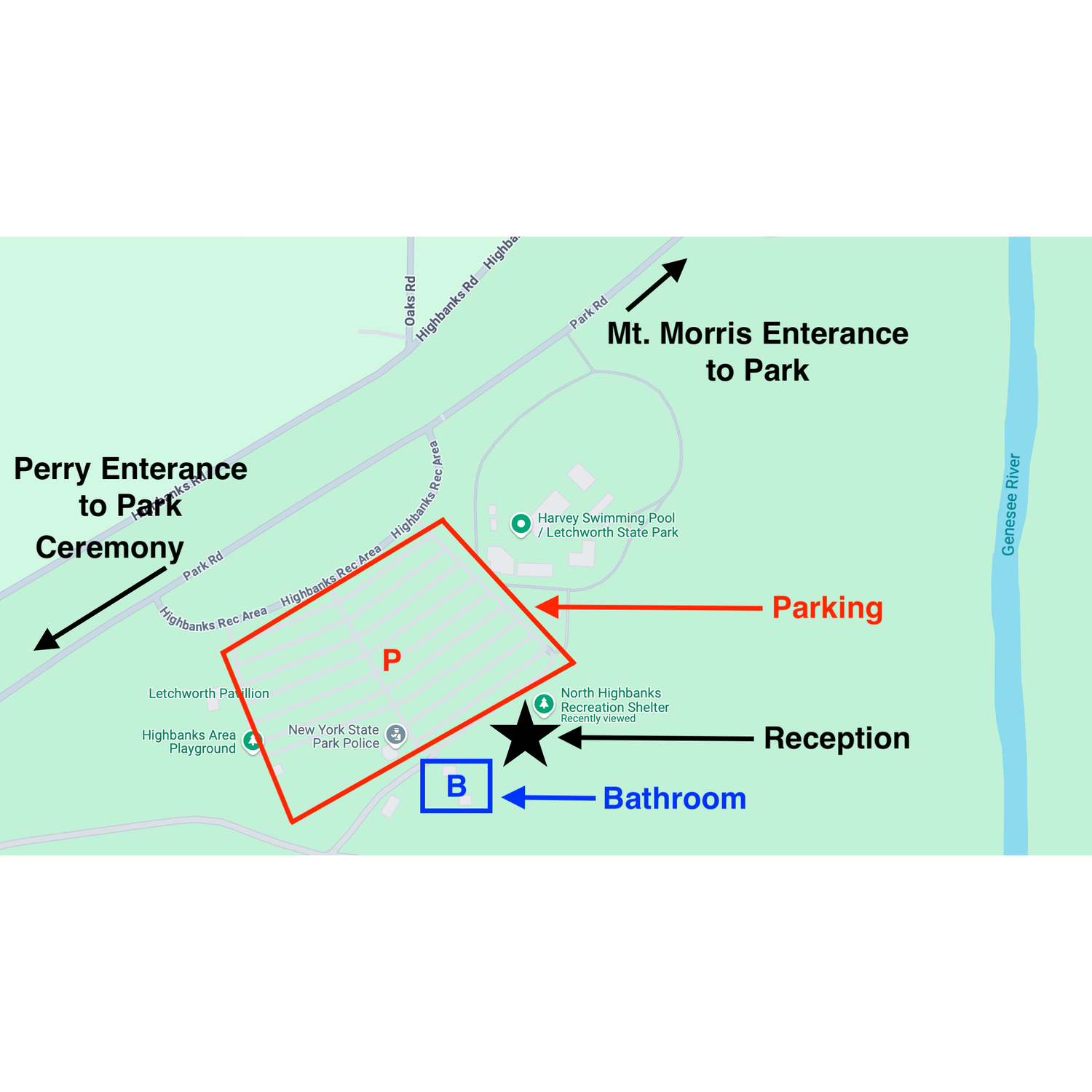 Parking Map for Reception