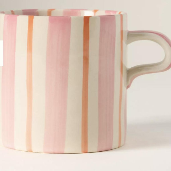 Pink/Orange Daily Stripe Mug