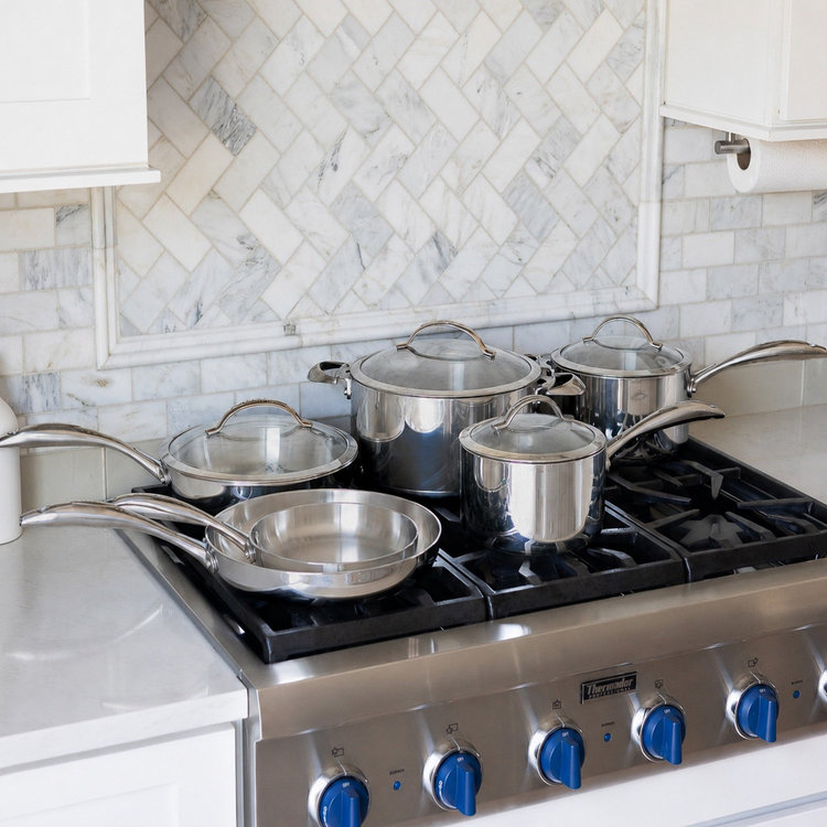 Scanpan, HaptIQ Stainless Steel 10-Piece Cookware Set | Zola