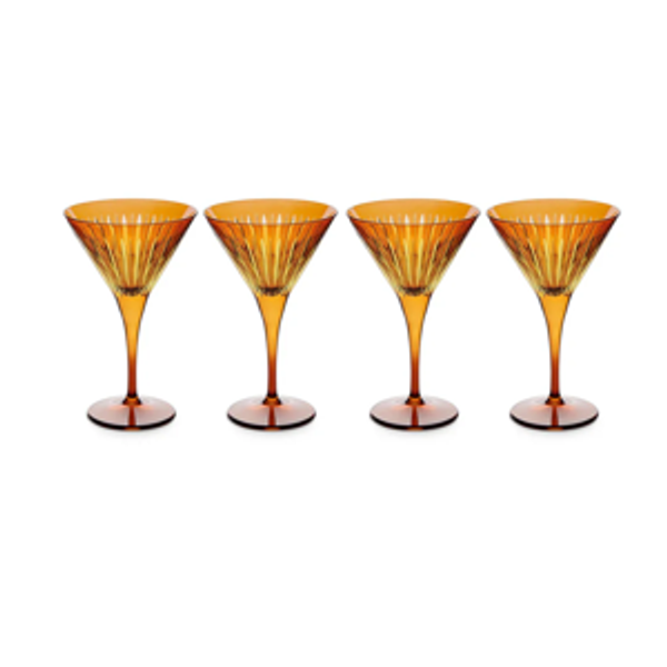 Prism Martini Set of 4 - Amber