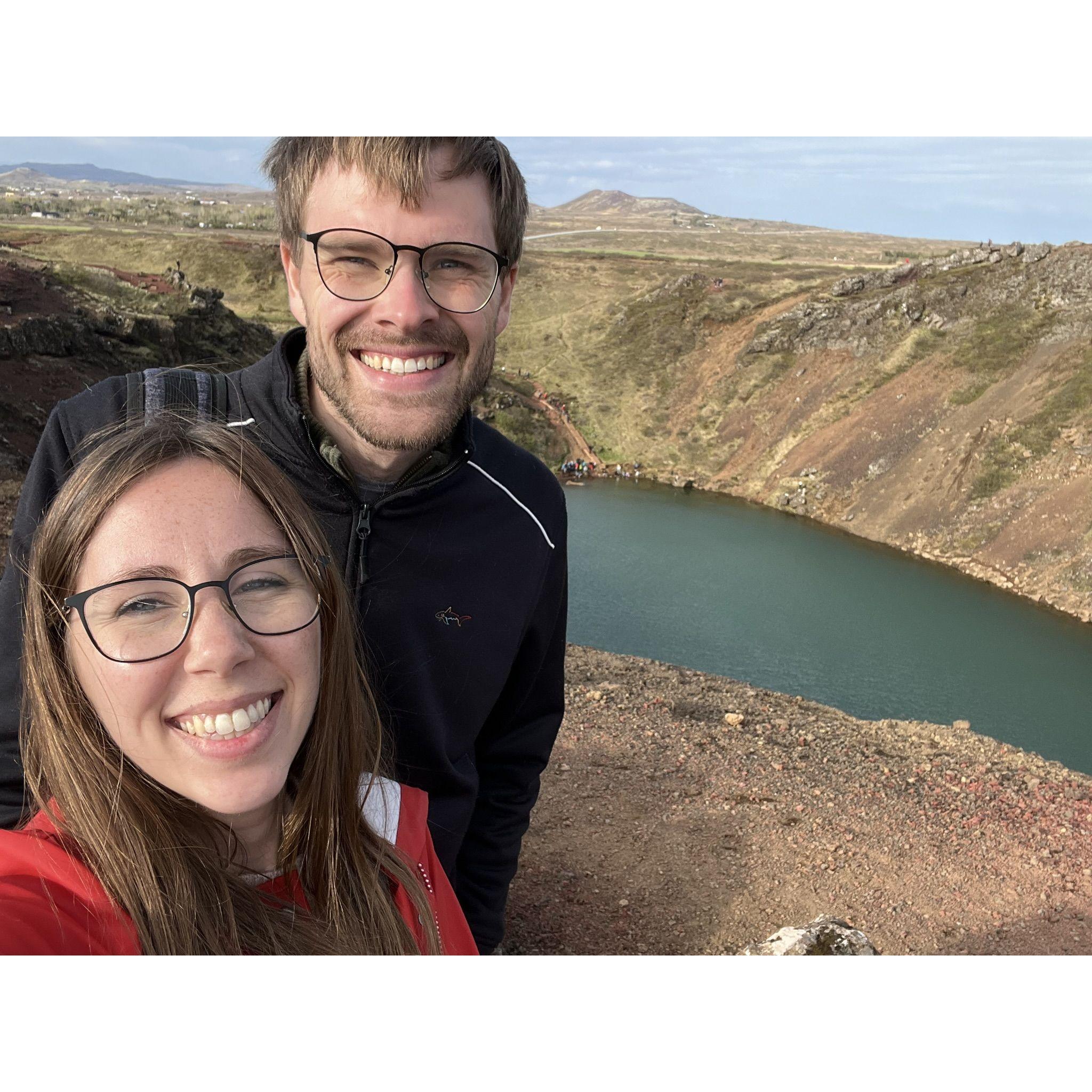 Visiting the Kerid Crater, a volcanic crater lake in south Iceland