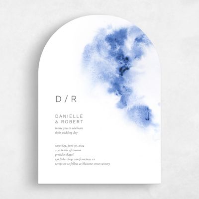 Blue Arch Wedding Invitation - Bartlett Portrait