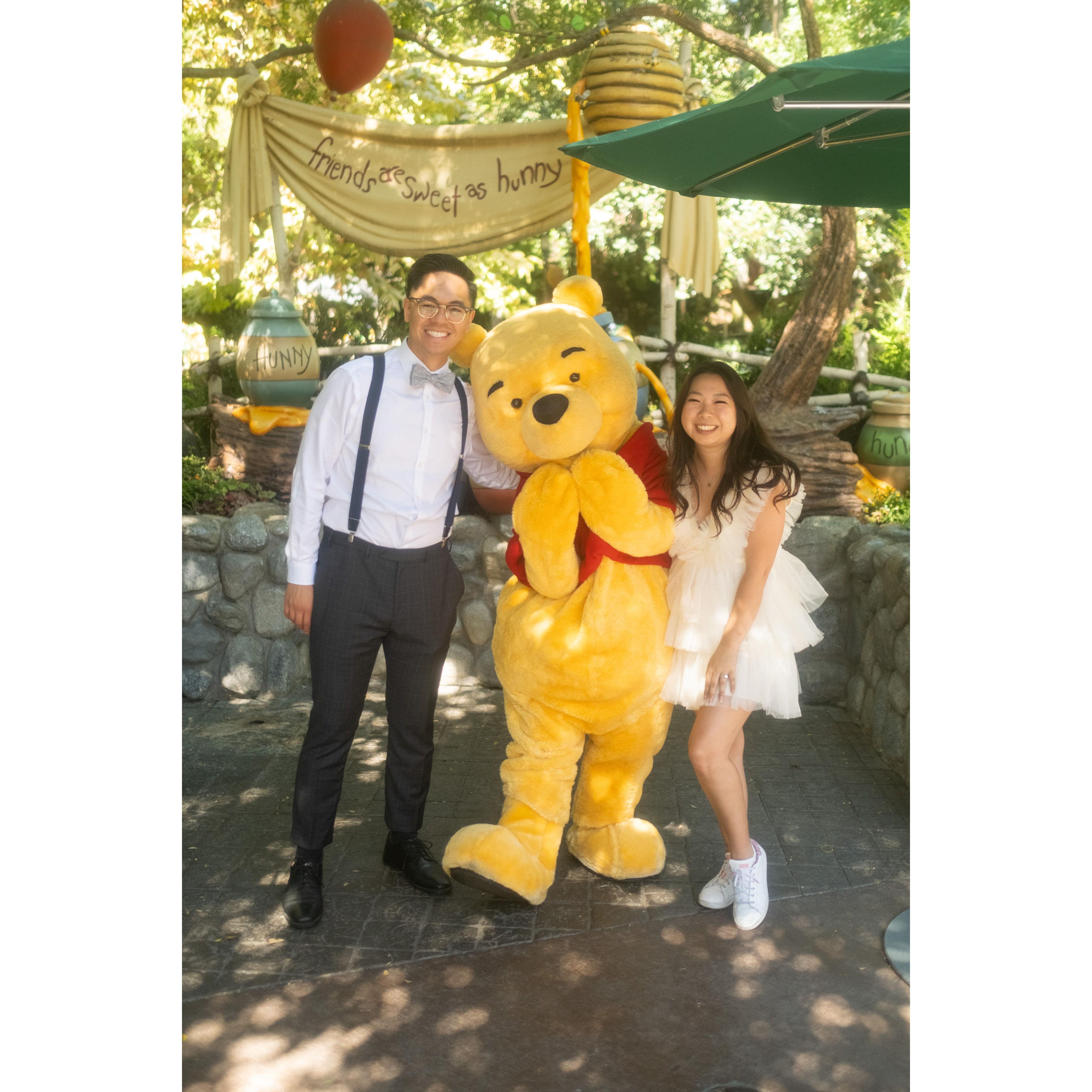 celebrated our engagement news with pooh!