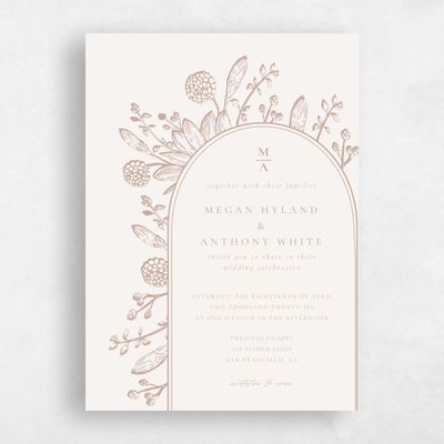 Latte, Beige Wedding Invitation - Preciada Portrait