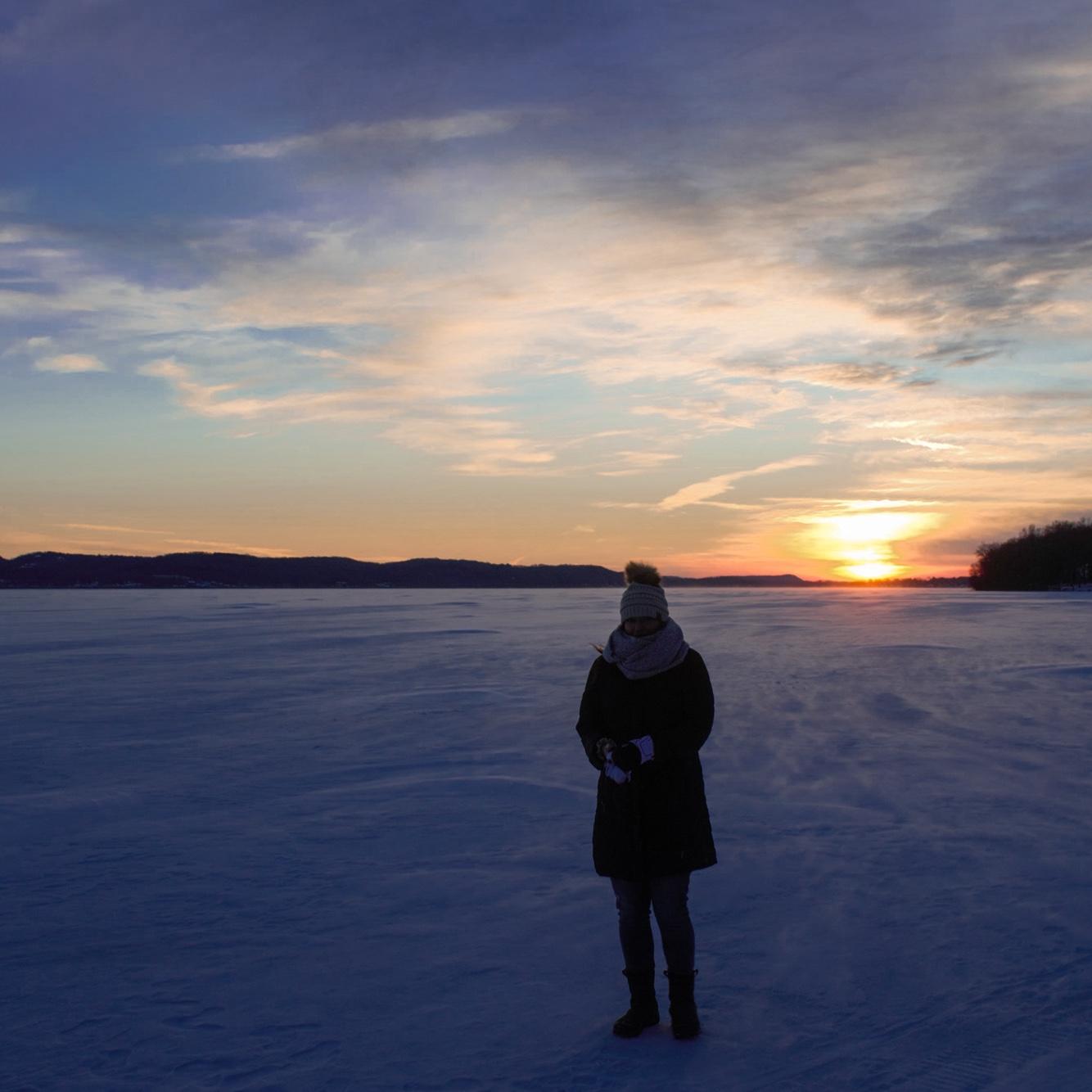Sunset on Lake Wisconsin. Winter 2017