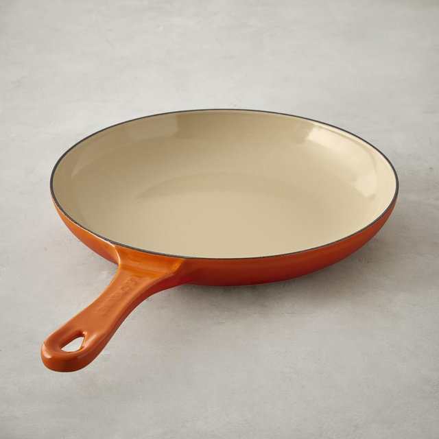 Le Creuset Cast-Iron Shallow Fry Pan, 9 1/2", Flame