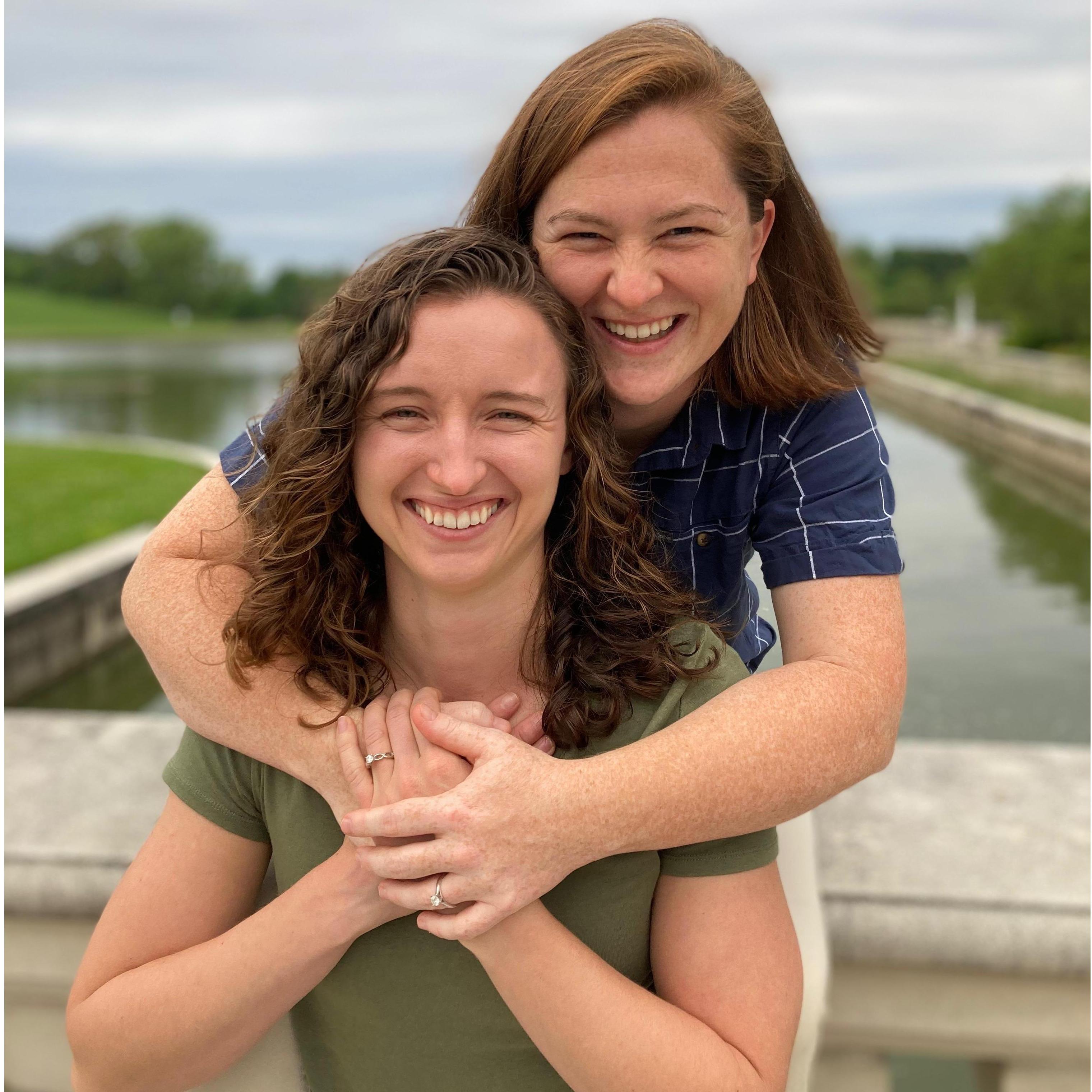 Since most of our "good" photos together just involve my wine glass or Anat, we had some professional ones taken (thanks Alyssa). We took our engagement photos in Forest Park and 5/200 were decent.