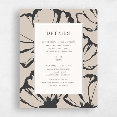 Beige Floral Wedding Enclosure - Esme