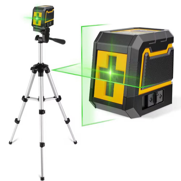 MYWISH 82 ft. Green Cross-Line Laser Level with Tripod Self-Leveling SF-LL0001