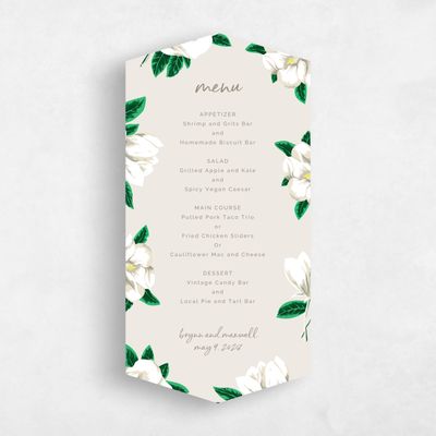 Beige Diamond Wedding Menu - Morningside