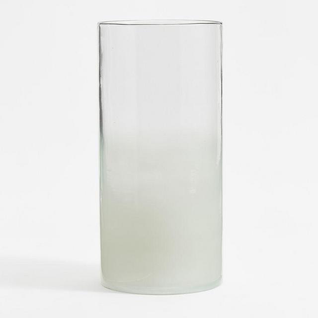 Montecito Glass Hurricane, 7"x15.25" - White Ombre