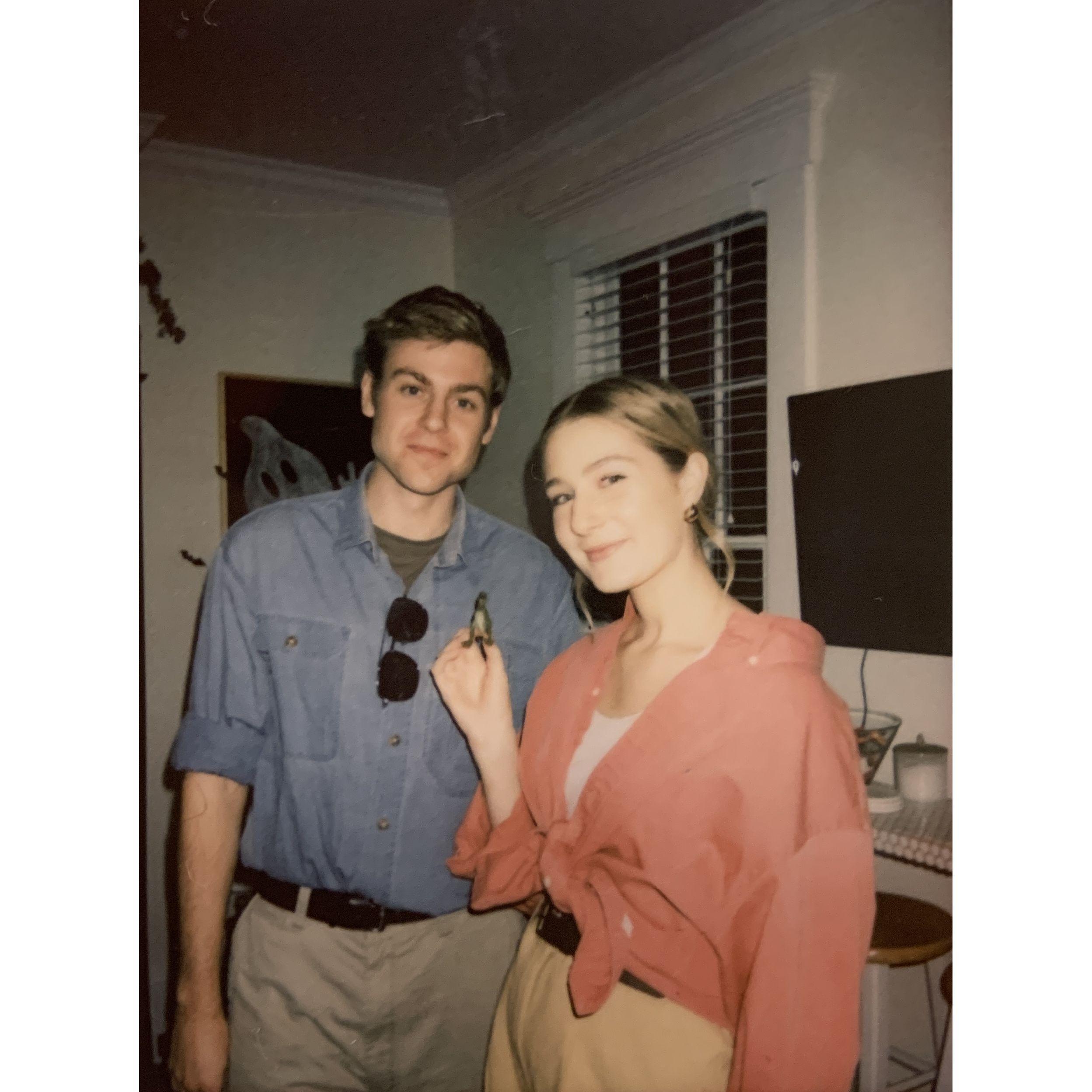Dressed up as Alan Grant and Ellie Sattler from Jurassic Park for Halloween