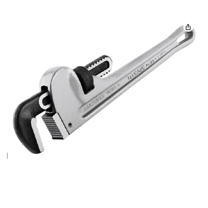 MAXPOWER 14-Inch Pipe Wrench, 40% Lighter Aluminum Plumbing Wrench, Heavy Duty Straight Pipe Wrenches Jaw Max Capacity 2 inch