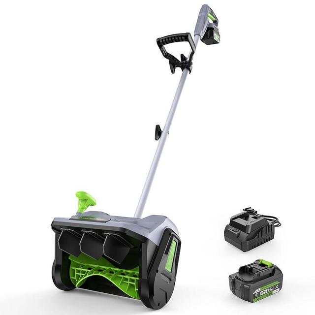 Cordless Snow Shovel, 13" Electric Snow Blower 20V, 4 Ah Battery 300lb/min Snow Removal, 19FT Throw Distance, Lightweight 12lb for Driveway/Steps/Patio/Sidewalk