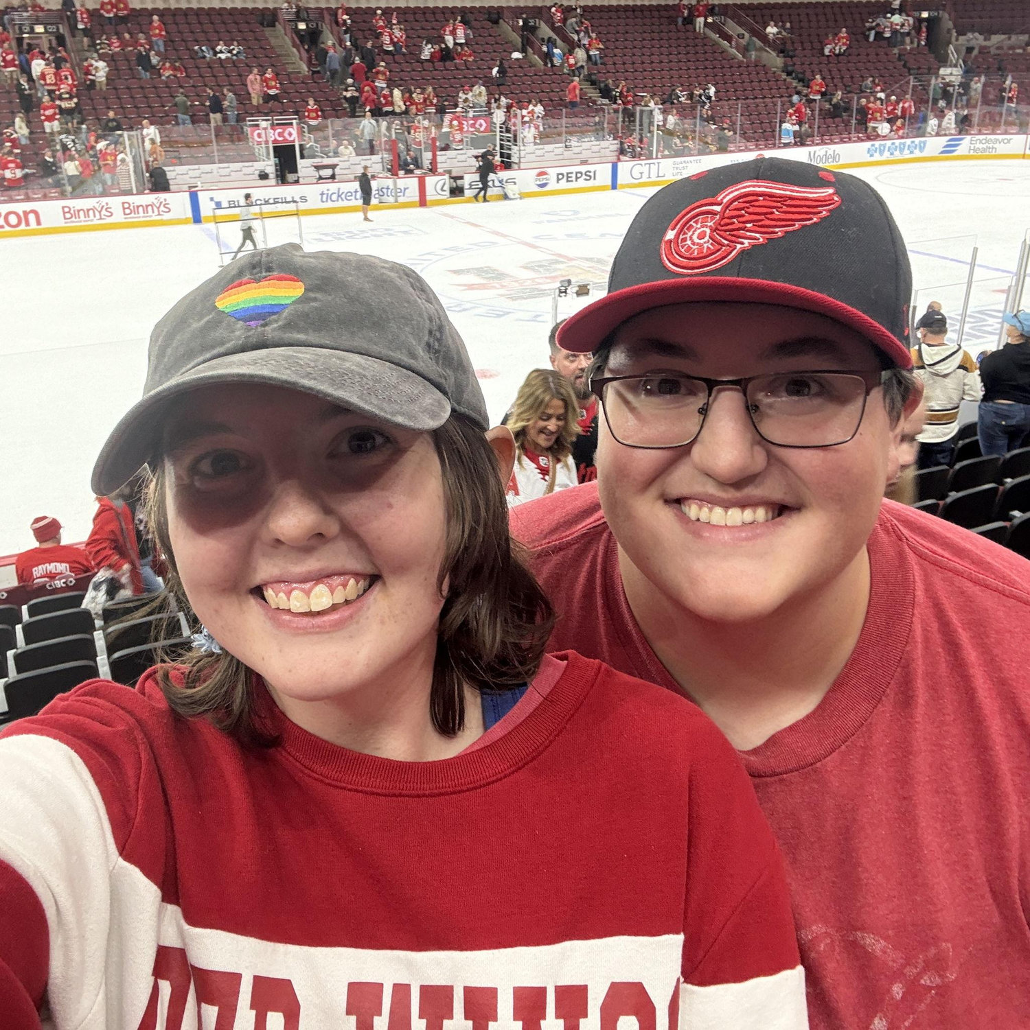 Our first time at the United Center to see the Chicago Blackhawks play the Detroit Red Wings in September 2025.