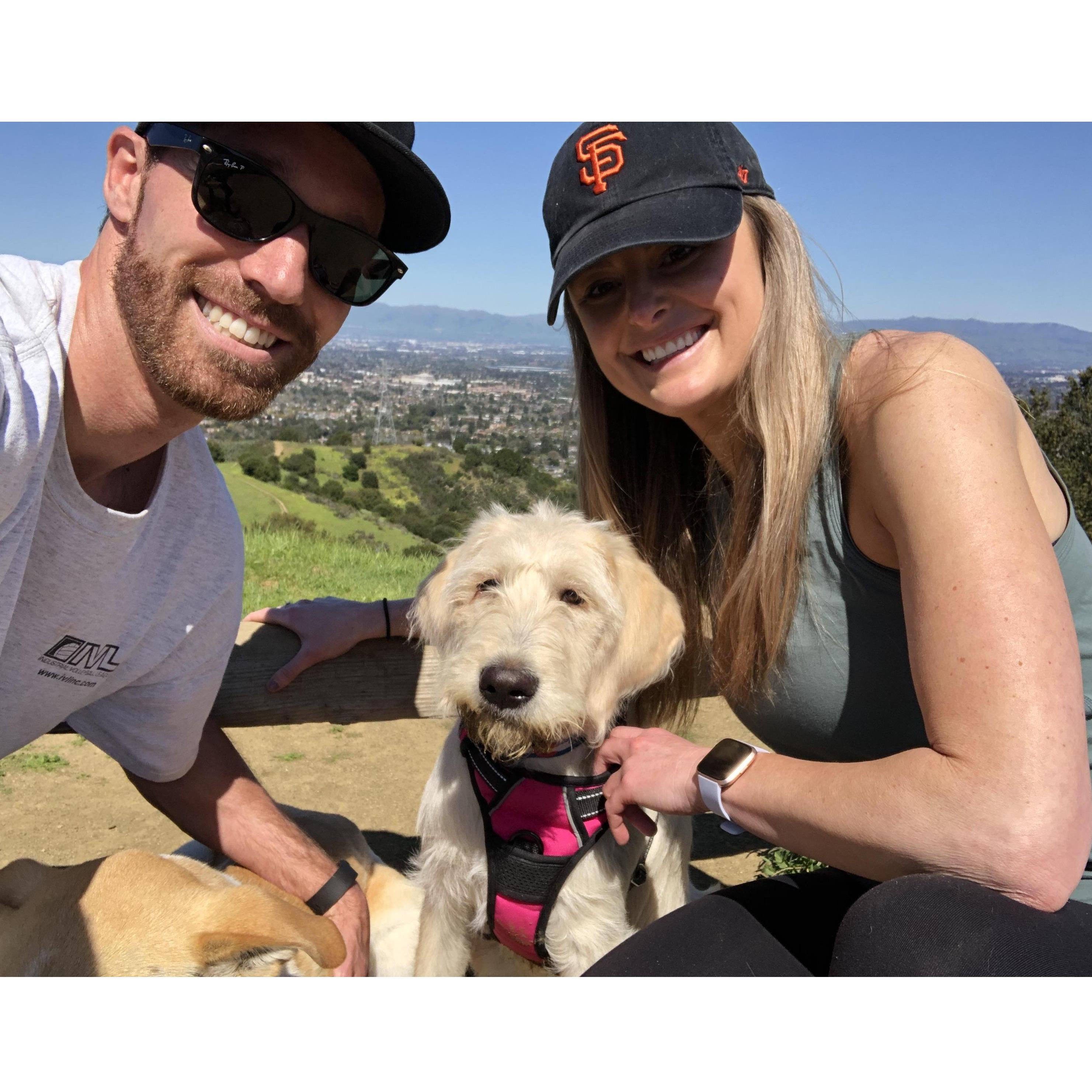One of our first dates hiking with the pups in the Bay Area, CA