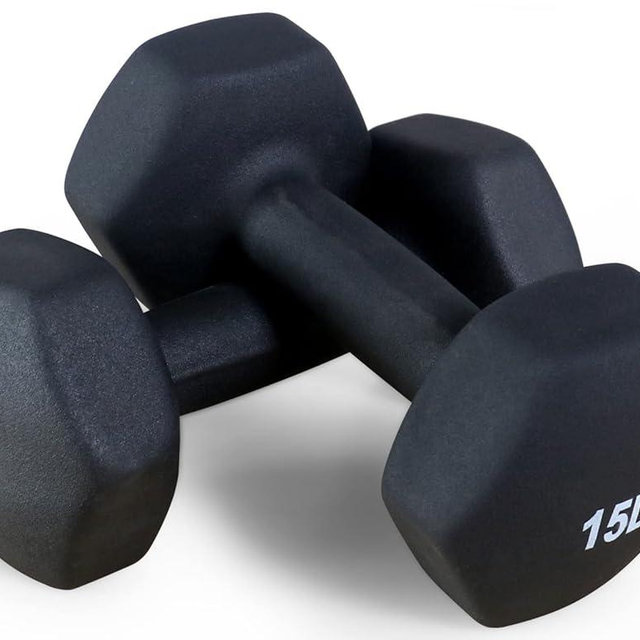 Fitvids Neoprene Dumbbell Hand Weights, Anti-Slip, Anti-roll, Hex Shape Colorful, Pair or Set with Stand