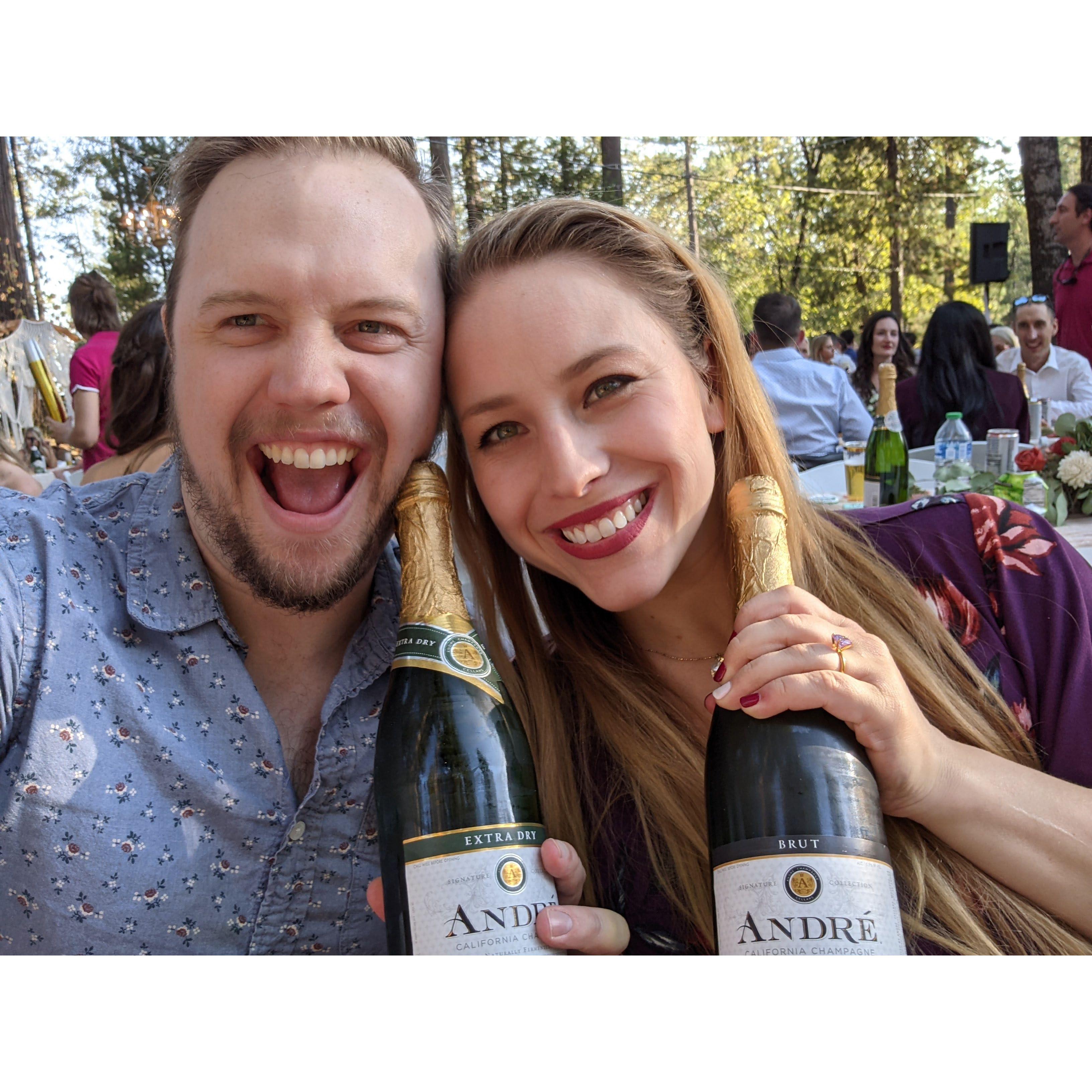 Partying it up at the wedding!