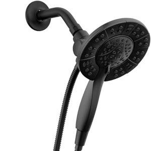 Delta Faucet Arvo 14 Series Single-Handle Shower Faucet, Shower Trim Kit with 4-Spray In2ition 2-in-1 Dual Hand Held Shower Head with Hose, Matte Black 142840-BL-I (Valve Included)