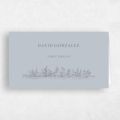 Gray, Grey Wedding Place Card - Manitou