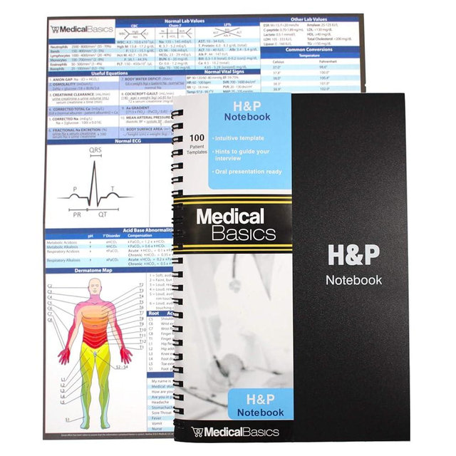 H&P Notebook - Medical History and Physical Notebook, 100 Medical templates with Perforations