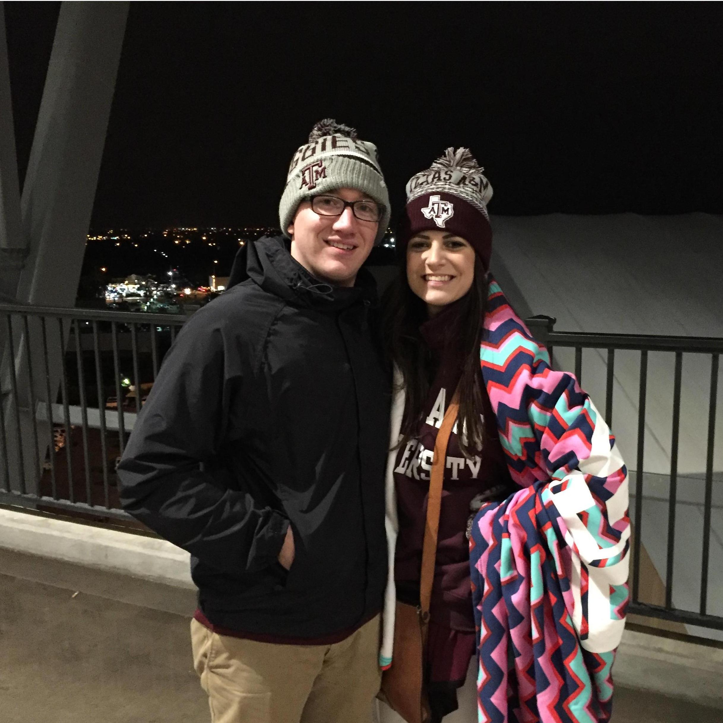 The game we nearly froze to death! Lucky for us you can spend all your money on A&M gear in the stadium to stay warm!