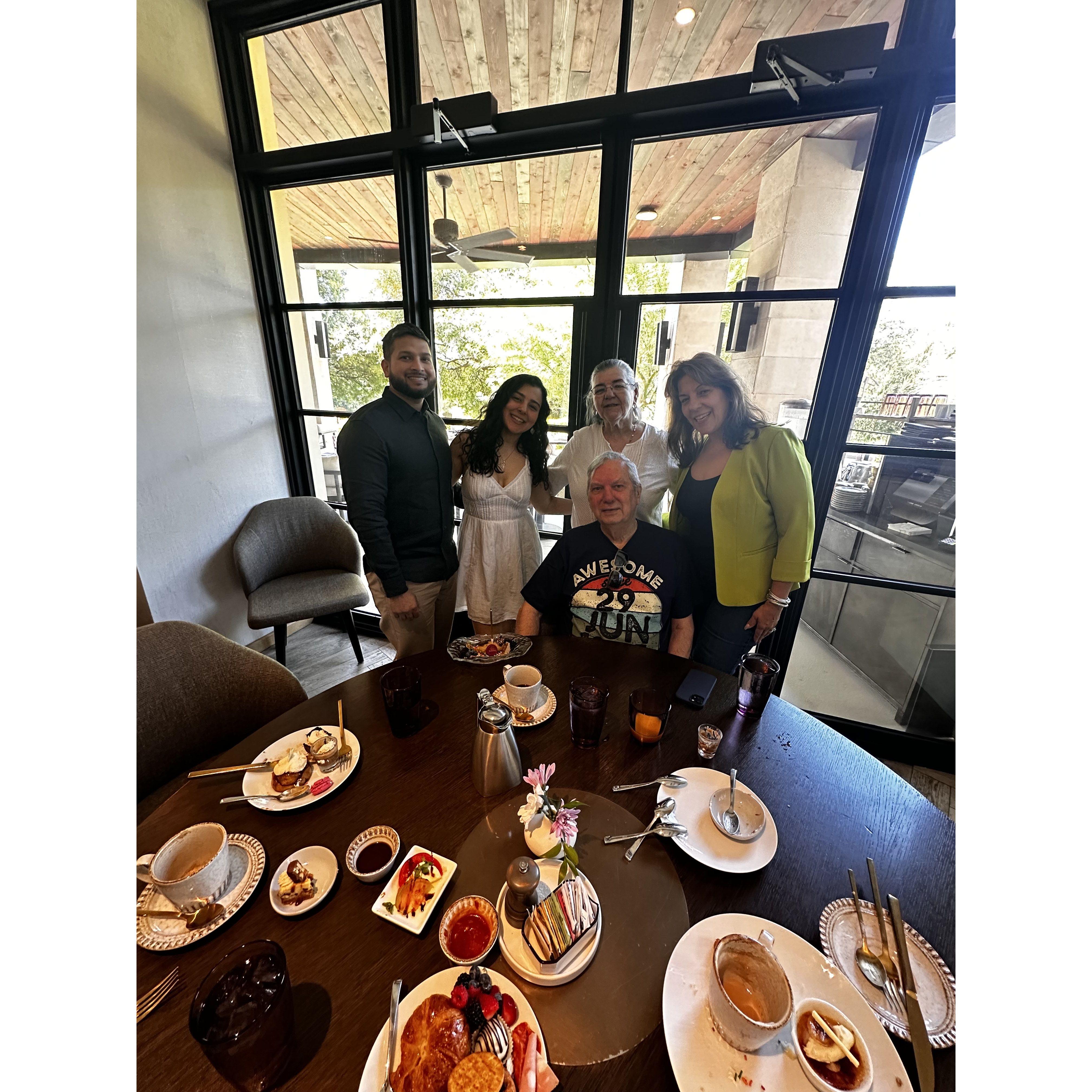 With Rebecca's mom and grandparents in Austin (2025)