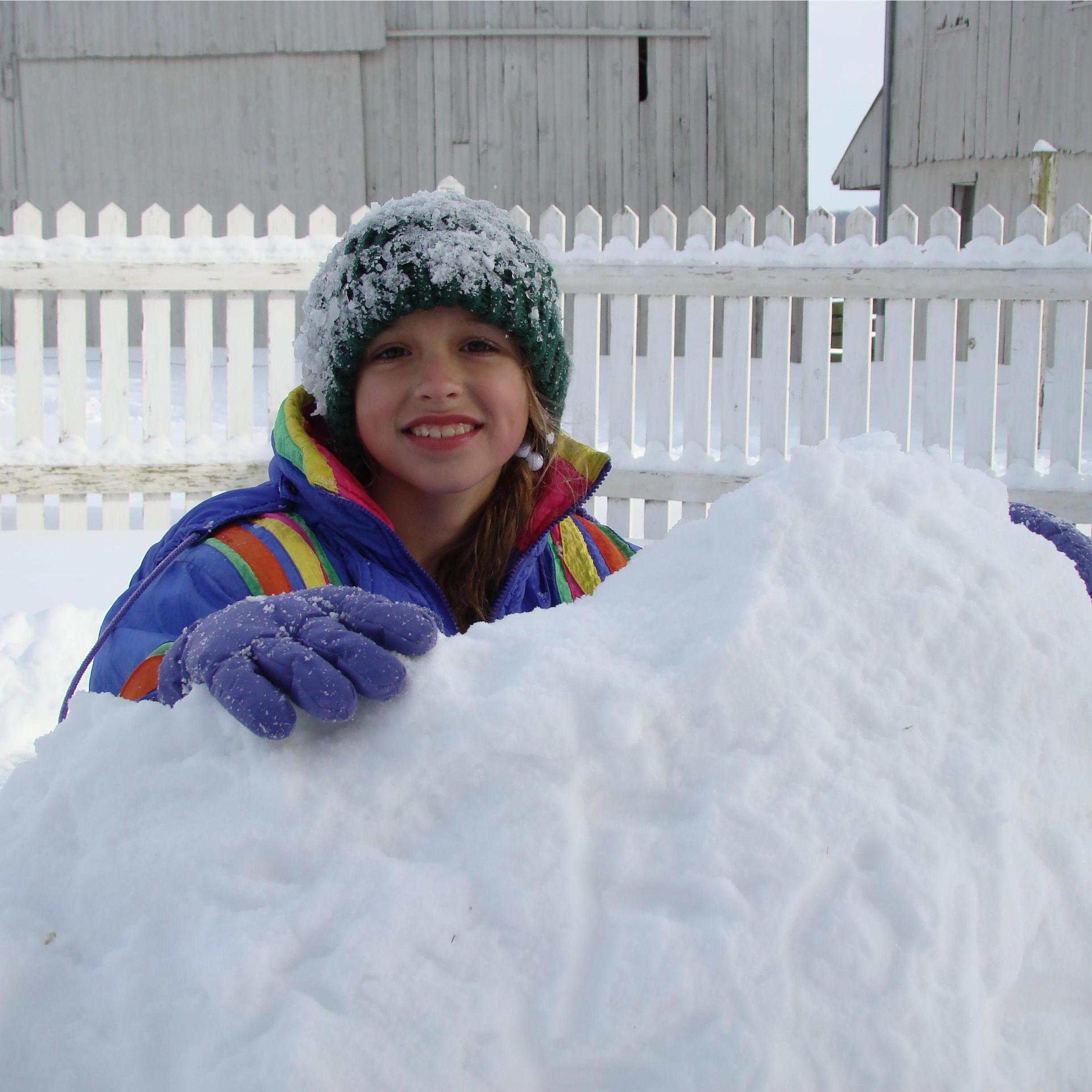 9 year old Annie building "Fort Bob"