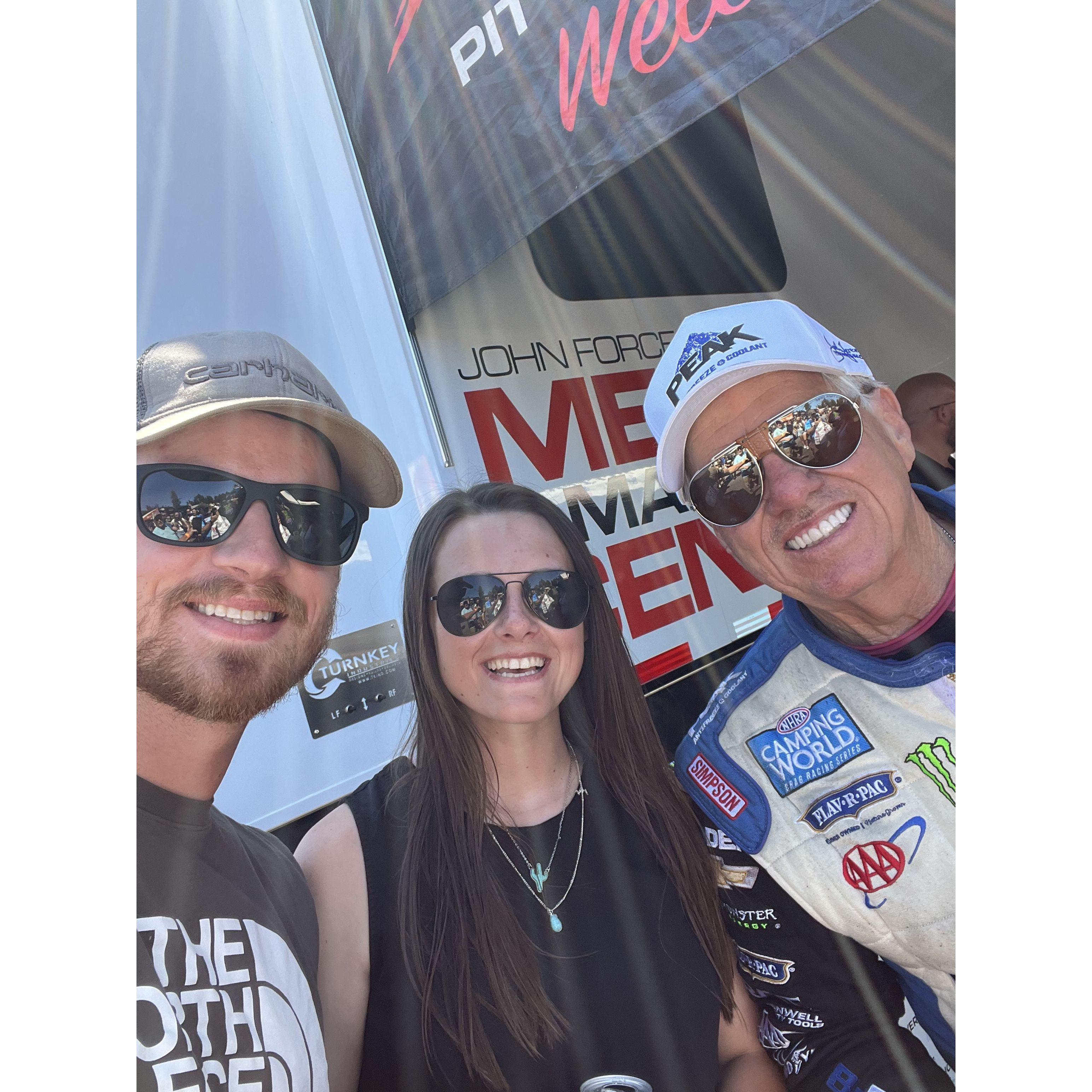 Our first photo together was with John Force!