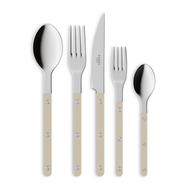 Sabre Paris Bistrot 5 Piece Flatware Set - Light Khaki
