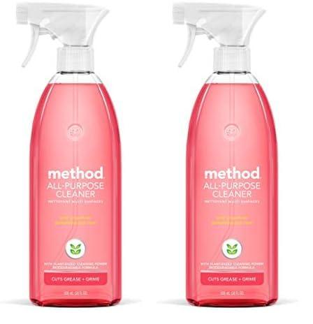 Method All-Purpose Cleaner, Pink Grapefruit, Plant-Based and Biodegradable Formula Perfect for Most Counters, Tiles, Stone, and More, 28 oz spray bottle (Pack of 2)