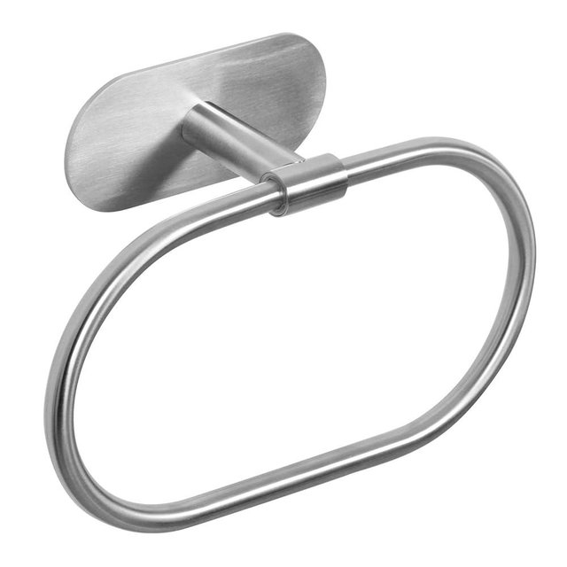 HouseAid Self Adhesive Towel Ring for Bathroom, Stainless Steel Adhesive Hand Towel Holder, No Drilling Modern Hand Towel Hanger, Brushed Nickel