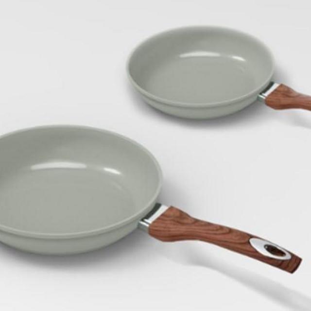 Phantom Chef 8” and 11" Frying Pan Set | Pure Aluminum Nonstick Frying Pan Set With Easy Clean Ceramic Coating | Soft Touch Stay Cool Handle | PTFE PFOA Lead and Cadmium Free Fry Pan | 2 Piece (Sage)