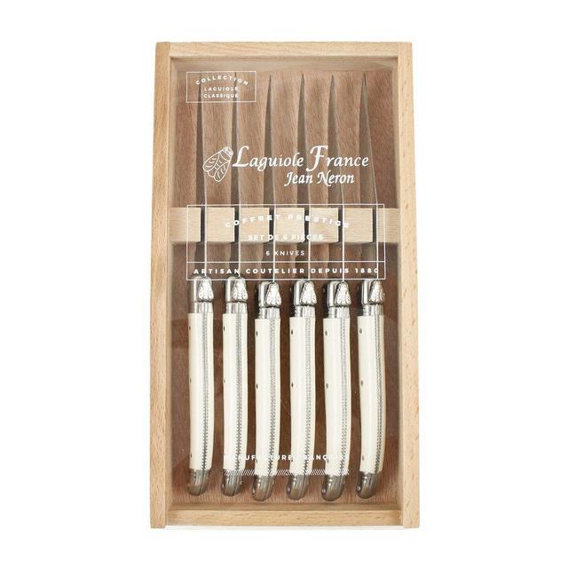 Laguiole Ivory Platine Steak Knives, from Jean Neron