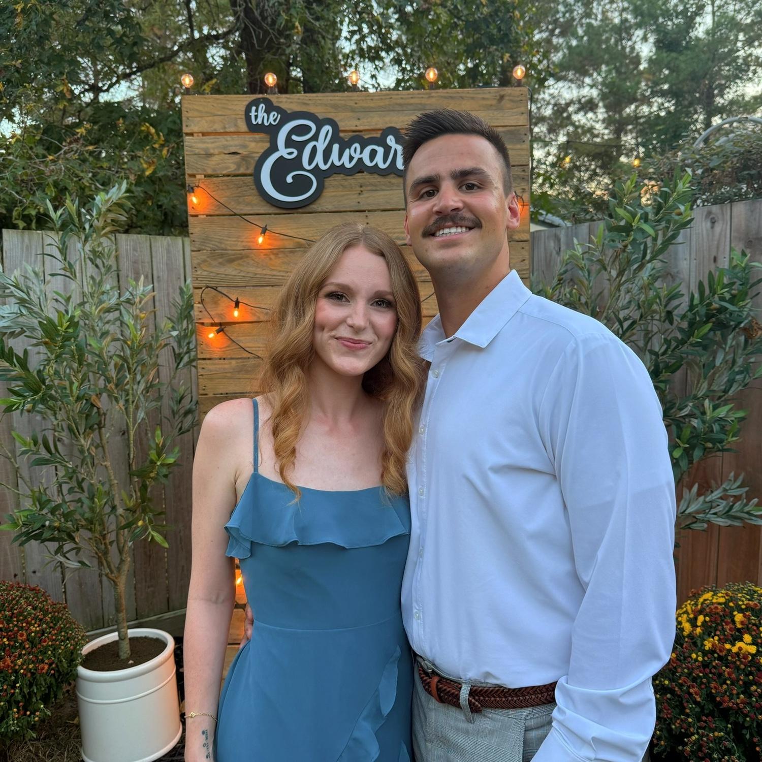 Clay and Aubrey at Tristan and Erin’s wedding (Aubrey’s younger brother and sister-in-law).