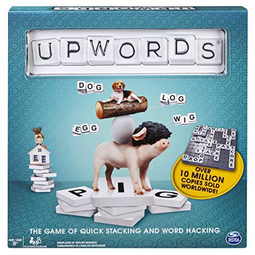 Upwords, Fun and Challenging Family Word Game with Stackable Letter Tiles, for Ages 8 and Up